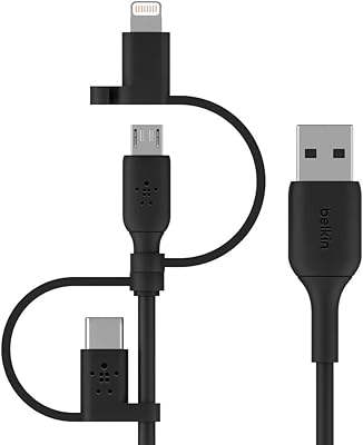 Câble usb complet de belkin (3 en 1 usb-c, lightning, câble de chargement micro usb) pour charger des smartphones, tablettes, banques d'alimentation et bien d'autres, longueur (3,3 pieds ou 1 mètre). La boutique en ligne DIAYTAR COTE D'IVOIRE est l'ultime destination pour les consommateurs ivoiriens qui recherchent des produits de qualité à des prix compétitifs. Avec plus de 300 000 références disponibles, les clients peuvent choisir parmi une vaste sélection de produits pour répondre à leurs besoins quotidiens. De l'électronique à la mode, en passant par les produits alimentaires, DIAYTAR COTE D'IVOIRE a tout pour satisfaire les désirs de ses clients.