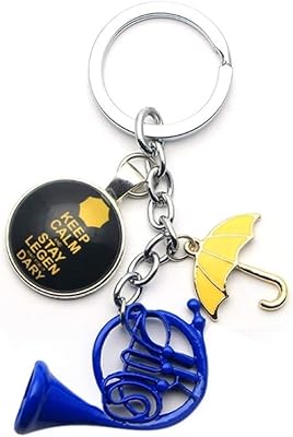 Porte-clés en corne d'harmonie avec parapluie jaune red door_heal, 1 pièce, couleur jaune