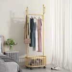 Portant à vêtements simi, étendoir à vêtements suspendu en métal, support suspendu multifonctionnel
