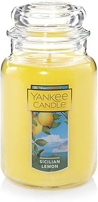 Bougie parfumée au citron de sicile classique yankee candle, 22 oz, mèche unique