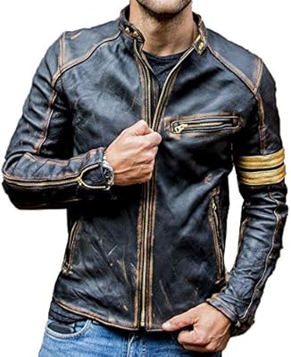 Veste motard en cuir véritable pour homme vintage noir. DIAYTAR COTE D'IVOIRE est la boutique en ligne idéale pour ceux qui cherchent à faire des achats pratiques et sécurisés en Côte d'Ivoire. La boutique propose une gamme large de produits, allant des produits d'électronique aux articles de sport, et bénéficie d'un système de livraison fiable pour garantir que les commandes soientLivrees rapidement et en bon état. Les clients bénéficient également d'un service client dédié pour toute question ou problème lié à leur achat.