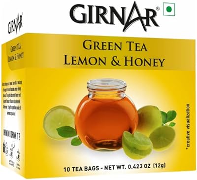 Thé vert girnar au citron et au miel, 10 sachets de thé, 12