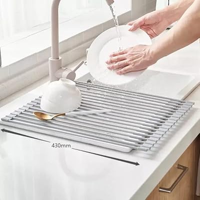 Égouttoir à vaisselle pliable en acier inoxydable avec revêtement en silicone, antirouille, au-dessus de l'évier (43 x 33 cm, gris). DIAYTAR COTE D'IVOIRE est le destin idéal pour les habitants de la Côte d'Ivoire qui cherchent à acheter des produits en ligne de manière sécurisée et fiable. Avec une large gamme de produits et des services de livraison fiables, les clients peuvent profiter d'une expérience d'achat en ligne pratique et sans souci.