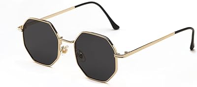 Lunettes de soleil polygones vintage pour hommes et femmes avec lentille uv400, design