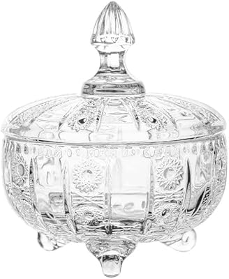 Bol à bonbons avec couvercle b-123, bol décoratif de dubai crystal. ai