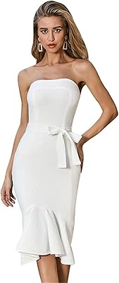 Robes de soirée élégantes, haut à bretelles, une épaule, robe de soirée tricotée pour femme (couleur : blanc, taille : medium). DIAYTAR COTE D'IVOIRE est la destination idéale pour les clients qui recherchent des produits de haute qualité à des prix compétitifs. Avec une telle offre, les clients peuvent trouver facilement ce qu'ils cherchent. La boutique en ligne généraliste est fière de son énorme sélection de produits.