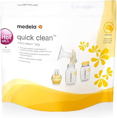 Sacs de nettoyage pour tire-lait à micro-ondes medela quick clean / 5 pièces