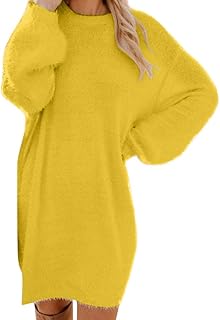 Robe pull longue et ample à col rond pour femme grande