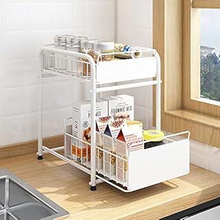 Étagère de rangement pour comptoir de cuisine organisateur sous évier à 2 niveaux