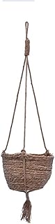 Panier suspendu rond en fibre de bambou en bois fait à la main