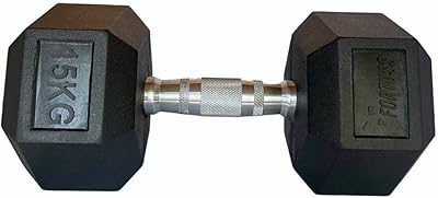 Haltère hexagonale fortis avec revêtement en caoutchouc de 15 kg (individuel) - poids
