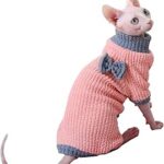 Automne hiver pull sans poils en coton respirant vêtements chauds pour chat