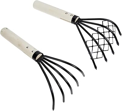 Hanabass 2 pièces 5 râteau de mer cadeaux ensembles houe outils de jardin