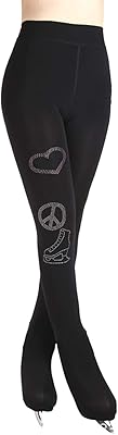 Collants de patinage en strass pour adultes, gymnastique, patinage artistique, avec couvre-chaussures, collants