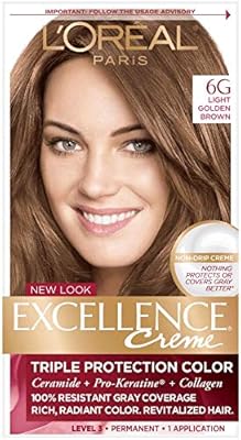 L'oréal paris excellence crème triple protection teinture capillaire, [6g] châtain clair doré 1