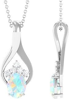 Collier pendentif en forme de larme d'opale éthiopienne pour femmes filles | bijoux