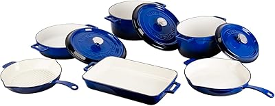 Grande batterie de cuisine en fonte lava - faitout, poêle à frire, poêle