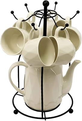 Service à thé et café en porcelaine 9 pièces avec support. La boutique en ligne DIAYTAR COTE D'IVOIRE est la référence pour les ivoiriens qui cherchent à acquérir des produits de qualité à des prix compétitifs. Avec sa sélection immense de produits, elle répond aux besoins de tous les clients. Elle est fiable et propose des services de livraison rapides.
