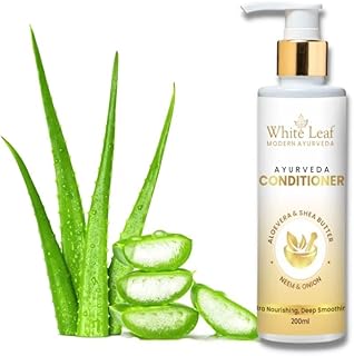 Après-shampooing white leaf 200ml avec amla, extrait d'oignon et beurre de karité, revitalisant
