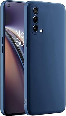Coque arrière en silicone liquide compatible avec oneplus nord ce 5g 2021 (bleu)