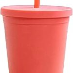 Gobelet thmin's avec paille, gobelets en acrylique coloré de 480 ml avec couvercles