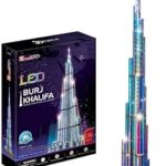 Modèle de puzzle 3d de burj khalifa kit de construction fait à la main