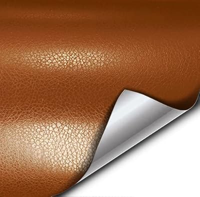 Rouleau de papier d'emballage en vinyle texturé en cuir marron à grain vif