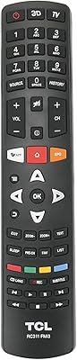 Télécommande allimity rc311 fmi3 pour tv intelligente tcl 4k 3d led l43p1us l50p1us