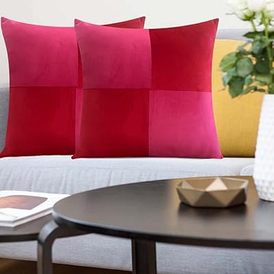 Lot de 2 housses de coussin carrées en tissu velours abondant avec fermeture éclair invisible (housse 14 x 14 uniquement, rouge-rose). La boutique en ligne DIAYTAR COTE D'IVOIRE offre une experience d'achat unique et facile. Avec plus de 300 000 références, les clients peuvent trouver tout ce dont ils ont besoin en un seul endroit. La boutique est équipée d'un système de paiement sécurisé pour protéger les transactions des clients.