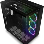 Boîtier de jeu atx mi-tour double chambre nzxt h9 elite - comprend 3