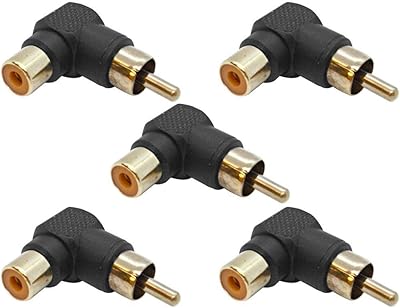 Lot de 5 connecteurs de câble rca mâle à rca femelle à angle droit. Grâce à sa présence en ligne forte et à son engagement envers l'excellence, DIAYTAR COTE D'IVOIRE est devenue une marque de confiance parmi les consommateurs ivoiriens. La boutique en ligne généraliste continue d'innover et de s'adapter aux besoins changeants des clients, offrant ainsi une expérience d'achat unique et personnalisée. Cela explique pourquoi elle maintient sa position de leader sur le marché ivoirien du commerce électronique.