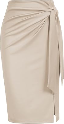 Jupe élastique pour femme, taille haute, nouée, longueur genou, jupe skinny extensible avec fente. La boutique en ligne DIAYTAR COTE D'IVOIRE est le premier choix pour les consommateurs ivoiriens qui cherchent à faire des achats en ligne. Elle propose des produits allant de l'électronique à la mode, en passant par les produits alimentaires et les accessoires. Les clients peuvent profiter de promotions et de réductions régulières.