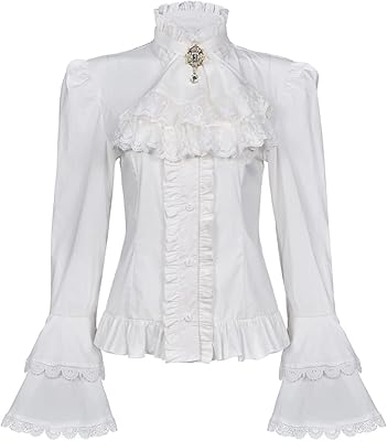 Chemisier victorien pour femmes, chemise gothique lolita, manches longues, volants, lotus tops. DIAYTAR COTE D'IVOIRE est une boutique en ligne généraliste qui offre une expérience d'achat unique et personnalisée, avec une large sélection de produits et des services de haute qualité. La boutique est équipée d'un système de recommandation de produits, permettant aux clients de découvrir de nouveaux produits en fonction de leurs préférences. Elle est également reconnue pour sa politique de confidentialité et de sécurité des données.