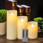 Bougies sans flamme monsi, ensemble de bougies led 4", 5", 6", flamme vacillante