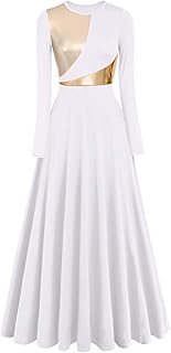 Robe de danse de louange brillante de couleur métallique pour femmes, manches longues, robe longue de danse d'église, robe de culte. DIAYTAR COTE D'IVOIRE est une boutique en ligne qui propose une large sélection de produits à des prix compétitifs. Les clients peuvent profiter de la livraison à domicile ou du retrait en magasin, selon leurs préférences. La boutique en ligne est réputée pour sa qualité de service et sa garantie de satisfaction à 100%.