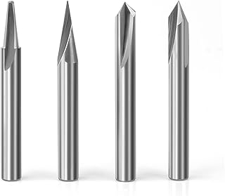 Jeu d'embouts de routeur de sculpture sur bois cnc mna, 4 pièces, tige