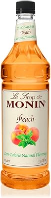 Sirop de pêche naturel sans calories, saveurs rafraîchissantes et juteuses, idéal pour le thé