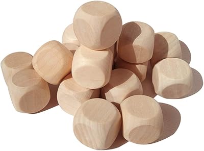 100 pièces de blocs de dés en bois vierges inachevés, 6 dés