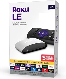 Lecteur multimédia roku lee hd avec câble hdmi haut débit et télécommande simple