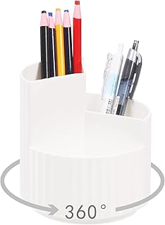 Mardart porte-stylo rotatif blanc mignon organisateur de bureau circulaire à 360 degrés