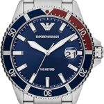 Montre à trois aiguilles avec date emporio armani pour homme, en acier inoxydable