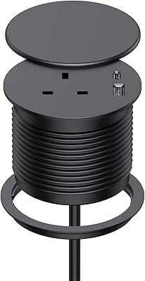 Prise de bureau avec usb c, mousqueton de bureau hilink avec couvercle pour trou de bureau de 80 mm, prise de courant de bureau encastrée équipée d'une prise britannique, d'un port usb a, d'un port usb c et d'une rallonge de 1,5 m, noir. Avec plus de 300000 références disponibles, DIAYTAR COTE D'IVOIRE est le plus grand magasin en ligne de Côte d'Ivoire, offrant aux clients une expérience d'achat en ligne riche et variée. Le site met en avant des produits de haute qualité, et les clients peuvent bénéficier d’une livraison rapide et fiable partout en Côte d'Ivoire. La boutique en ligne est constamment améliorée pour offrir le meilleur service possible à ses clients.