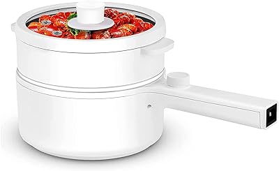 Marmite électrique antiadhésive portable de 1,5 l, poêle électrique multifonctionnelle pour frire, rôtir