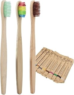 Brosse à dents douce en charbon de bambou amj - 3 pièces |