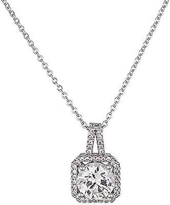 Collier classique mode femme platine or blanc diamant style coréen argent