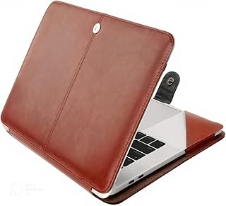 Housse pour ordinateur portable flossen en simili cuir naturel 15,6 pouces pour ordinateur