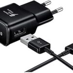 Chargeur rapide samsung 15w avec port usb 2a et câble type-c - noir