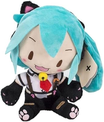 Poupée en peluche hatsune miku en maille rouge, poupée en peluche douce 9,8"