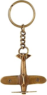 Porte-clés vintage au design d'avion élégant momento 4" (l) doré