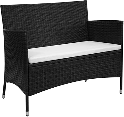Vidaxl banc de jardin patio extérieur pelouse cour terrasse balcon banquette sièges chaise assise meubles avec coussin poly rotin noir. Avec plus de 300000 références, DIAYTAR COTE D'IVOIRE est la destination idéale pour les ivoiriens qui cherchent à réaliser leurs achats en ligne de manière pratique et sécurisée. Cette boutique en ligne met l'accent sur l'importance du service client, offrant un soutien permanent pour aider les acheteurs à trouver facilement ce qu'ils recherchent.